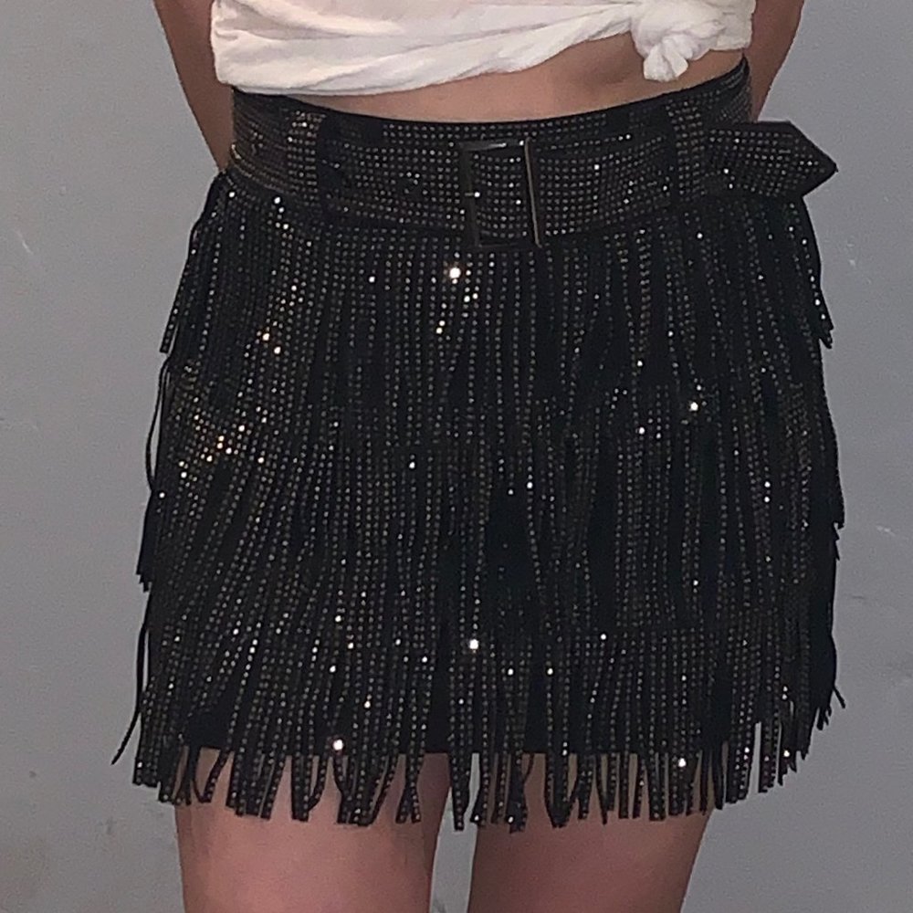 Brand new Nylon Apparel Small finge sequin skirt